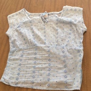 Delia’s eyelet baby blue cap sleeve tie neck top